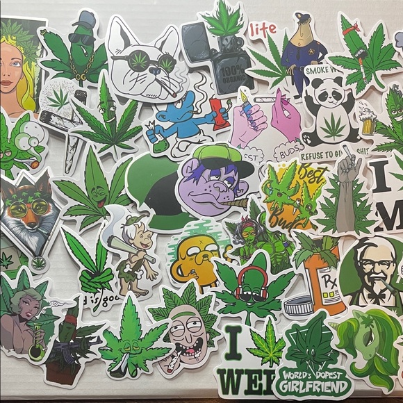Other - Colorful Cannabis-Themed Sticker Set 50 pieces lot 1 ⭐️2 for 11 ⭐️